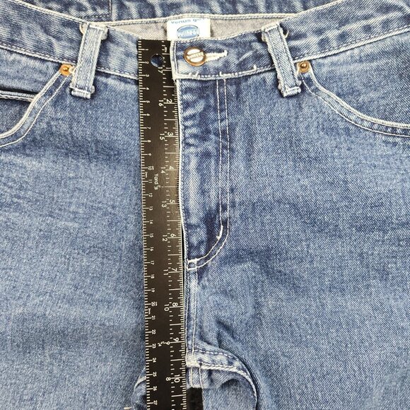 VTG Y2k Bullhead Jeans Womens 30x30 JR's 11" Flares Mid Rise USA Made Blue Denim - Picture 6 of 10